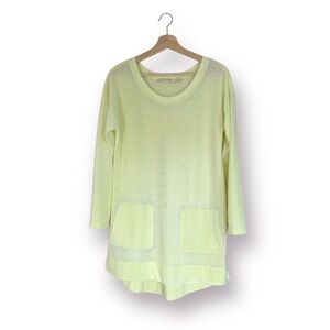 Soft Surroundings Neon Yellow Tunic 3/4 Sleeve
